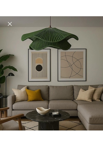 Afralyahome Tekli Sarkıt İskandinav Style Bohem Avize Ekru Diğer