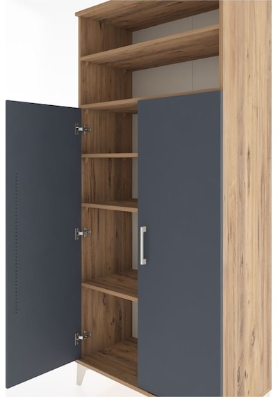 Hyperion Dolap 5 Raflı 2 Kapaklı 88x44x195 Çam-antrasit Atlas Çam