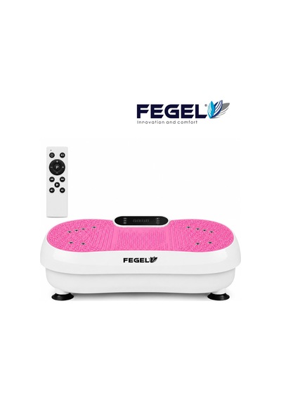 Fegel FG-6500 99 Kademeli Hoparlörlü Direnç Bantlı Uzaktan Kumandalı Titreşimli Fitness Platformu Pembe