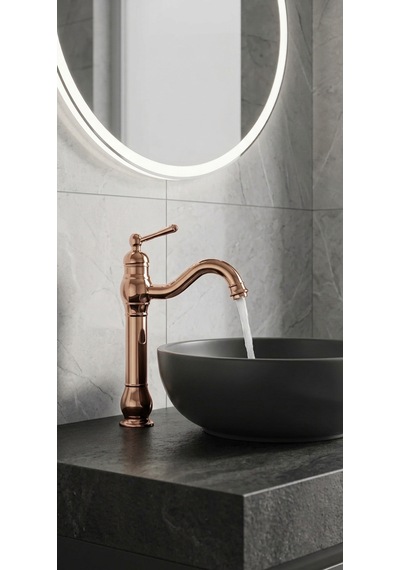 Manolya Rose Gold Çanak Lavabo Bataryası