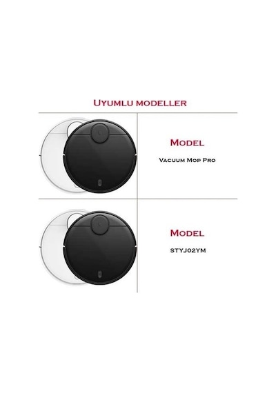 Xiaomi Vacuum Mop Pro (STYTJ02YM) Uyumlu 4 Adet Yan Fırça (Siyah)