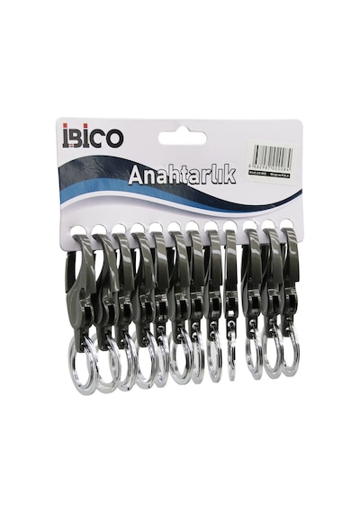 İbico İ12-008 Su Damlası Model Gövde Metal Anahtarlık Çift Halkalı Kemer Geçmeli- 12'li Paket Diğer