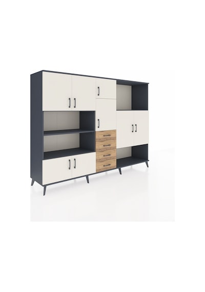 Hyperion Dolap 10 Raflı 4 Çekmeceli 8 Kapaklı 220x44x163 Antrasit Antrasit-aytaşı/çam Hyperion Dolap 10 Raflı 4 Çekmeceli 8 Kapaklı 220x44x163 Antrasit Antrasit-aytaşı/çam