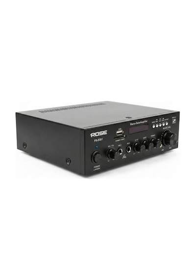 Rose Fr-9301 80 Watt 2 Zone Trafolu Mağaza Anfisi Ekolu 2 Mikrofon Girişli Mp3, Bluetooth, Sd Kart, Kumandalı