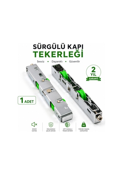 Sürgülü Kapı Çelik Çift Rulmanlı Tekerlek Sessiz Kayar Dayanıklı Paslanmaz 1 Adet Set