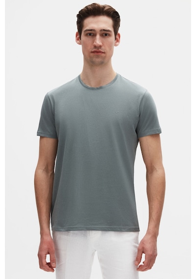 D's Damat Ds Damat Regular Fit Koyu Yosun Düz Nakışlı %100 Pamuk T-shirt 4hc140632006m Koyu Yosun