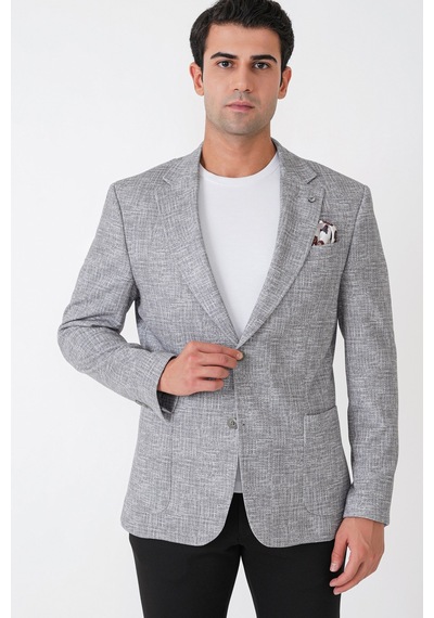 Comfort Fit Torba Cep Esnek Pamuklu Nefti Blazer Ceket C 740
