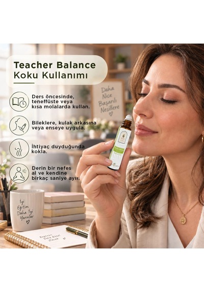 Teacher Balance Bergamot Uçucu Yağı Aromaterapi Roll-on Koku 10 Ml Dengeleyici & Rahatlatıcı