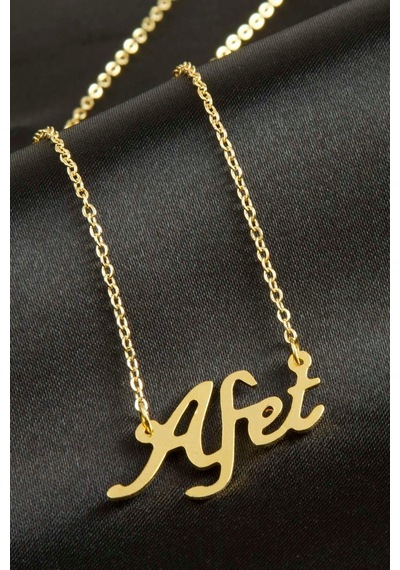 Afet - 586 - İsimli - Glblseme - Kolye -sarı altın