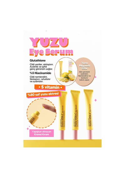 Lalarecipe Glutatyon ve %5 Niacinamide Koyu Halka Karşıtı Göz Çevresi Serumu LALA RECIPE Yuzu Vita C Eye Serum