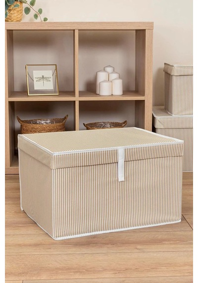 Kapaklı Kutu Hurç Maxi 50x40x30 Cm 60 X 40 Kumaş Bej Tr Diğer