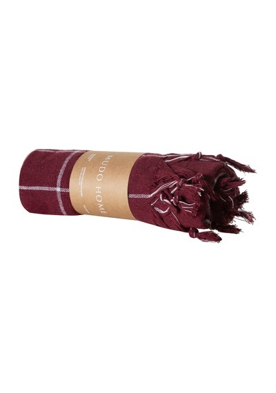 Mudo Home Edwın Bordo Çok Amaçlı Örtü 140x140 Cm 1484674