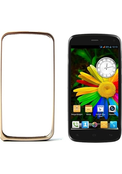 General Mobile Discovery E3 Bumper Çerçeve Kılıf Gold