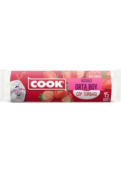 Büzgülü Kokulu Orta Boy Çöp Torbası Çilek
