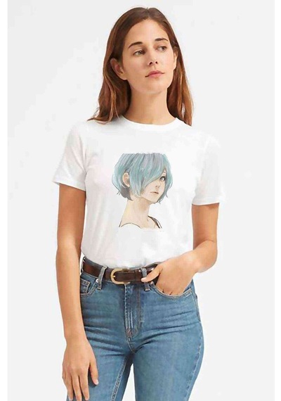 Anime Tokyo Ghoul Anteiku Baskılı Beyaz Kadın Tshirt (534308412)