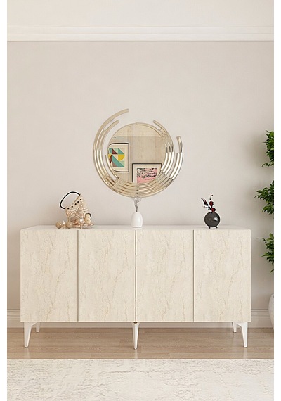 Ka1525bt Lipa Konsol Ve Tv Sehpası Beyaz-traverten 150cm