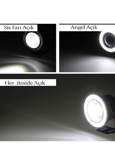 Universal Mercekli Angel Sis Farı Metal Su Geçirmez 76 Mm Sarı