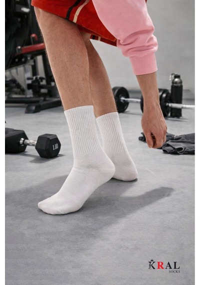 Kral Socks Silikon Tabanlı Kaydırmaz Taban Altı Havlu Terletmez 2 Çift Pamuklu Dikişsiz Soket Spor Çorabı Asorti