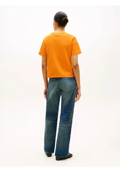 Tommy Hilfiger Boxy Interlock Ss C-nk Tee Kadın Turuncu T-shirt - Ww0ww49646