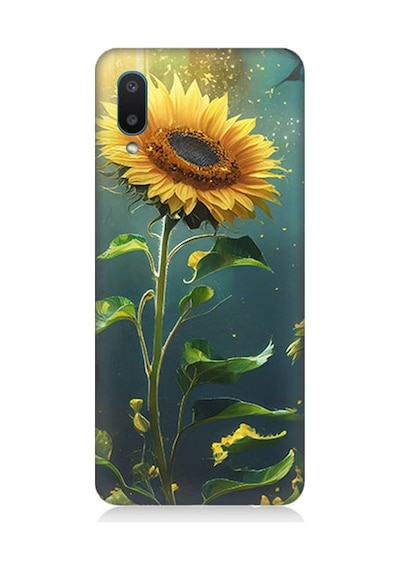 Samsung Galaxy A02 Uyumlu Tek Başına Ayçiçeği Desenli Silikon Kılıf Çok Renkli