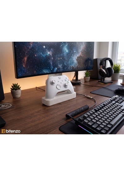 Izgara Tasarım Masaüstü Oyun Kolu Standı, Gamepad Tutucu - Beyaz