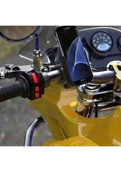 Buffer Motosiklet Gidon Telefon Tutucu 360 Döner, Kaymaz Sabitleme Sistemli, Sarsıntı Önleyici Telefon Tutucu Aparat Siyah