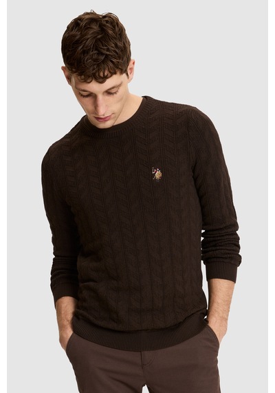 U.S. Polo Assn. Erkek Koyu Kahverengi Basic Kazak 50327559-vr084