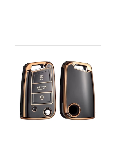 Seat Arona Siyah-gold Anahtar Kılıfı