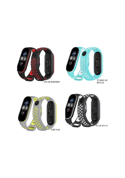 Xiaomi Mi Band 5 / 6 Kordon Nike Spor Delikli Kordon