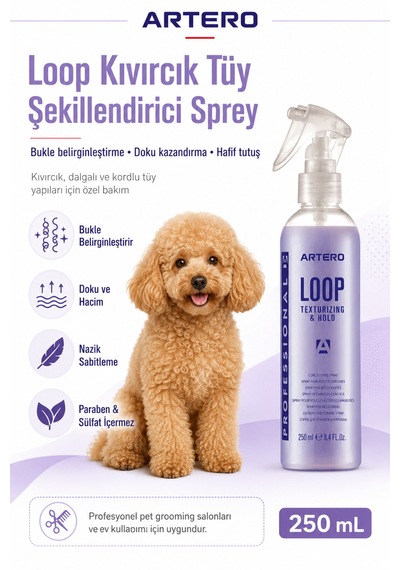 Artero Loop Kıvırcık Tüylü Köpekler İçin Şekillendirici Ve Doku Verici Sprey 250 Ml