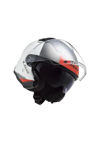 Ls2 Copter 2 Urbane Mat Beyaz-kırmızı Kask Beyaz-kırmızı