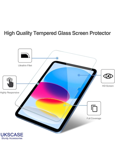 Apple iPad  A16 11. Nesil 2025 / 10. Nesil 2022 Modelleri İle Uyumlu Temperli Cam Ekran Koruyucu 2 Adet
