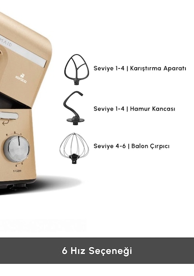 Karaca Mastermaid Chef Pro 1750 W Çift Kollu Stand Mikser