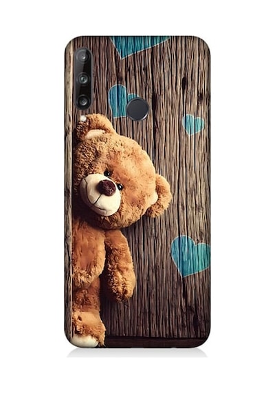 Huawei P40 Lite E Uyumlu Ayıcık Aşk Ve Kalplar Desenli Silikon Kılıf
