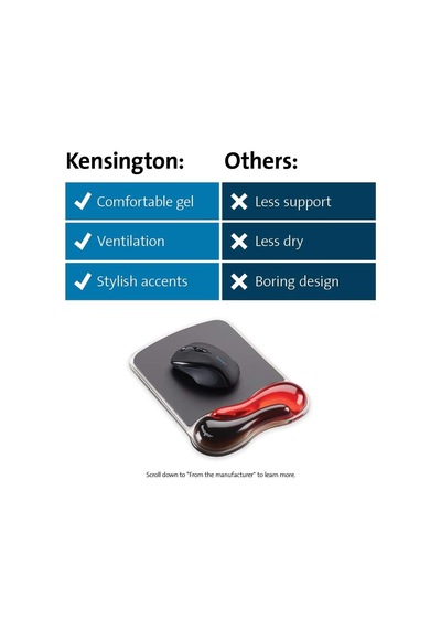 Kensington 62402 Duo Bilek Destekli Memory Foam Fare Pedi, Kırmız