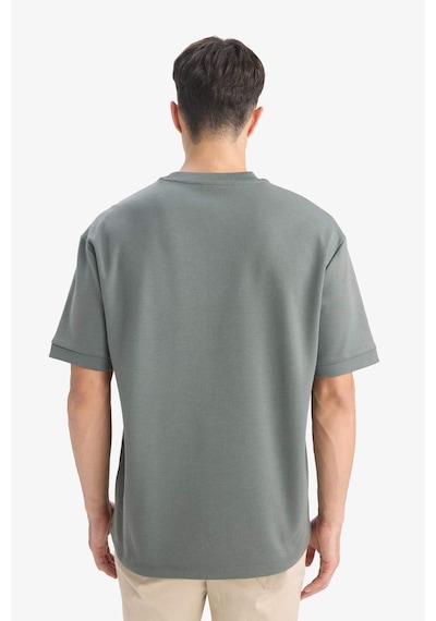 Defacto Oversize Geniş Kalıp Bisiklet Yaka Basic Düz Kısa Kollu Tişört B6494ax25augn826 Yeşil