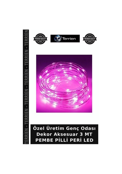 Özel Üretim Genç Odası Dekor Aksesuar 3 Mt Pembe Pilli Peri Led