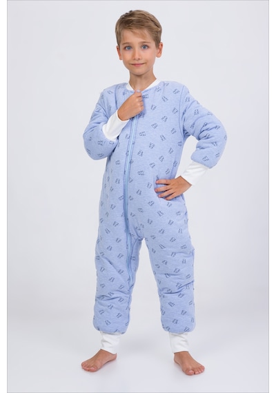 Cantoy Erkek Çocuk Uyku Tulumu 6-9 Yaş Kalın Elyaf Dolgulu Premium Kalite 2.5 Tog-mavi-siyah-beyaz Mavi - Beyaz