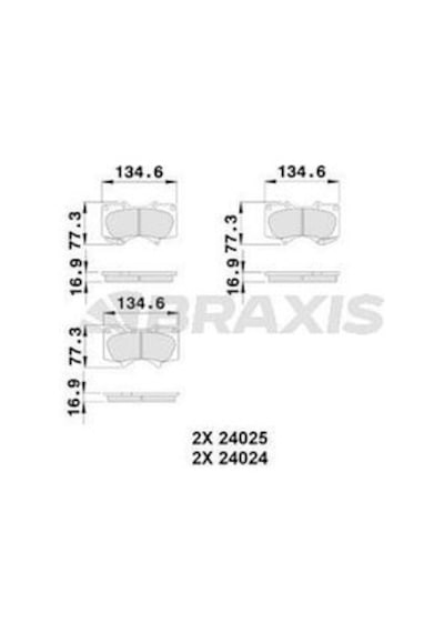 Braxis Ab0226 Ön Fren Balatası Toyota Hiıux 2009-2012 Land Cruiser J12 03-mitsubishi Pajero 2007-2011 4605a472