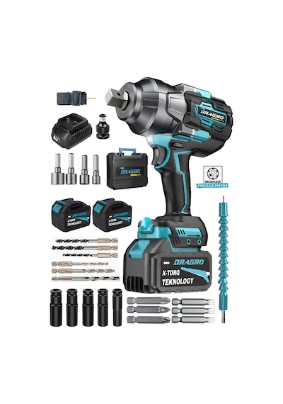 Dragro DRG-1400 Profesyonel M 1400 NM Kademeli Yüksek Torklu Somun Bijon Sökme Matkap Akülü Vidalama Kömürsüz Motor