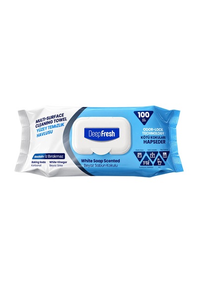 Deep Fresh Yüzey Temizlik Havlusu 100 Lü Beyaz Sabun Kokulu 4 Lü