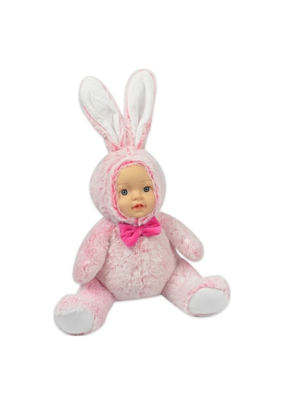Oyuncak Gerçek Bebek Yüzlü Pembe Tavşan PEMBE