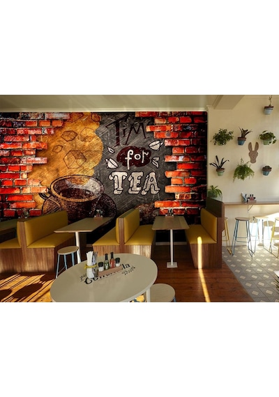 3 Boyutlu Tuğla - Coffee Duvar Kağıdı