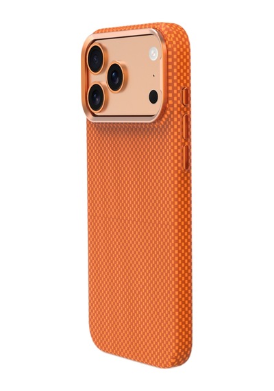 Piili Apple iPhone Uyumlu 17 Pro Max Kevlar Serisi Magsafe Kılıf Turuncu