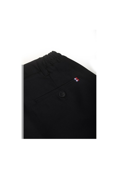 Deepsea Siyah Esnek Kumaş Slim Fit Beli Lastikli Günlük Spor Pantolon 2601070 Siyah