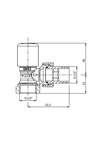 Eca 1/2 '' inç Krom Volanlı Köşe Radyatör Valfi Vanası 602120280