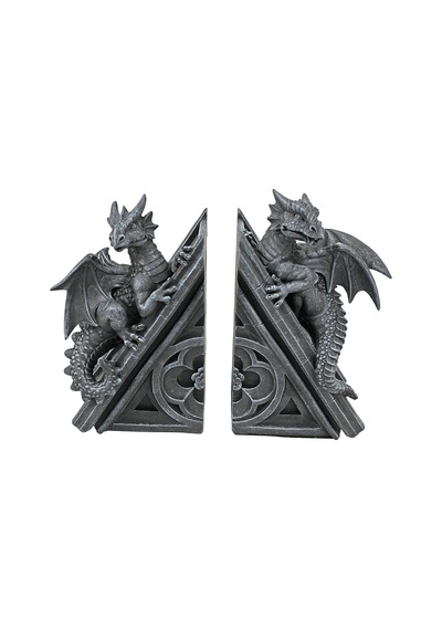 Gotik Kale Ejderhası Şeklinde Kitap Desteği, Ölçüler: 12,5 X 4 X 20,5 Cm