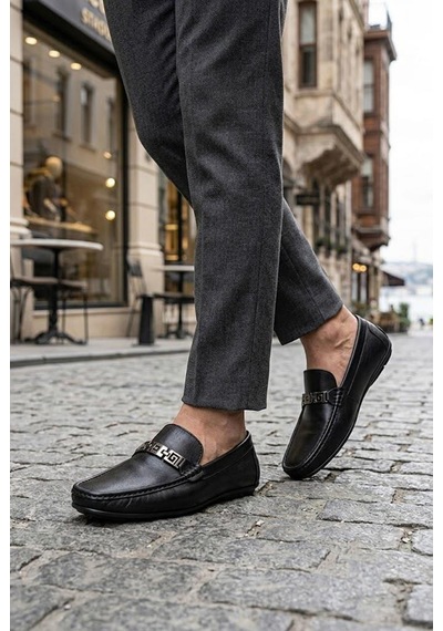 Pierre Cardin 90237 Rahat Esnek Hakiki Deri Erkek Loafer Ayakkabı Siyah