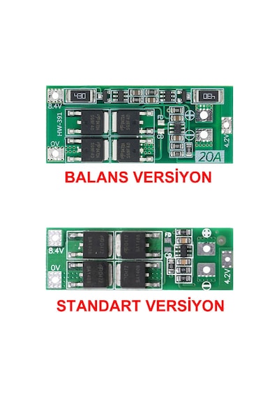 Alkatronik-Bms 2S 20A Koruma Kartı Standart Lityum Pil Batarya Li-İon 18650