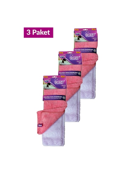 Easy Mikrofiber Temizlik Bezi 2' Li Paket Üçlü Set Gri